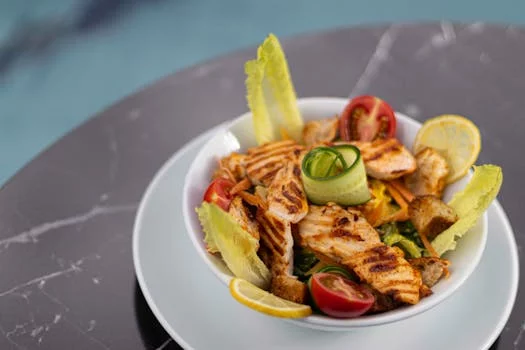 ranch caesar salad with grilled chicken