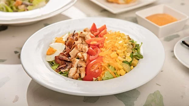 western cobb salad with bacon and eggs